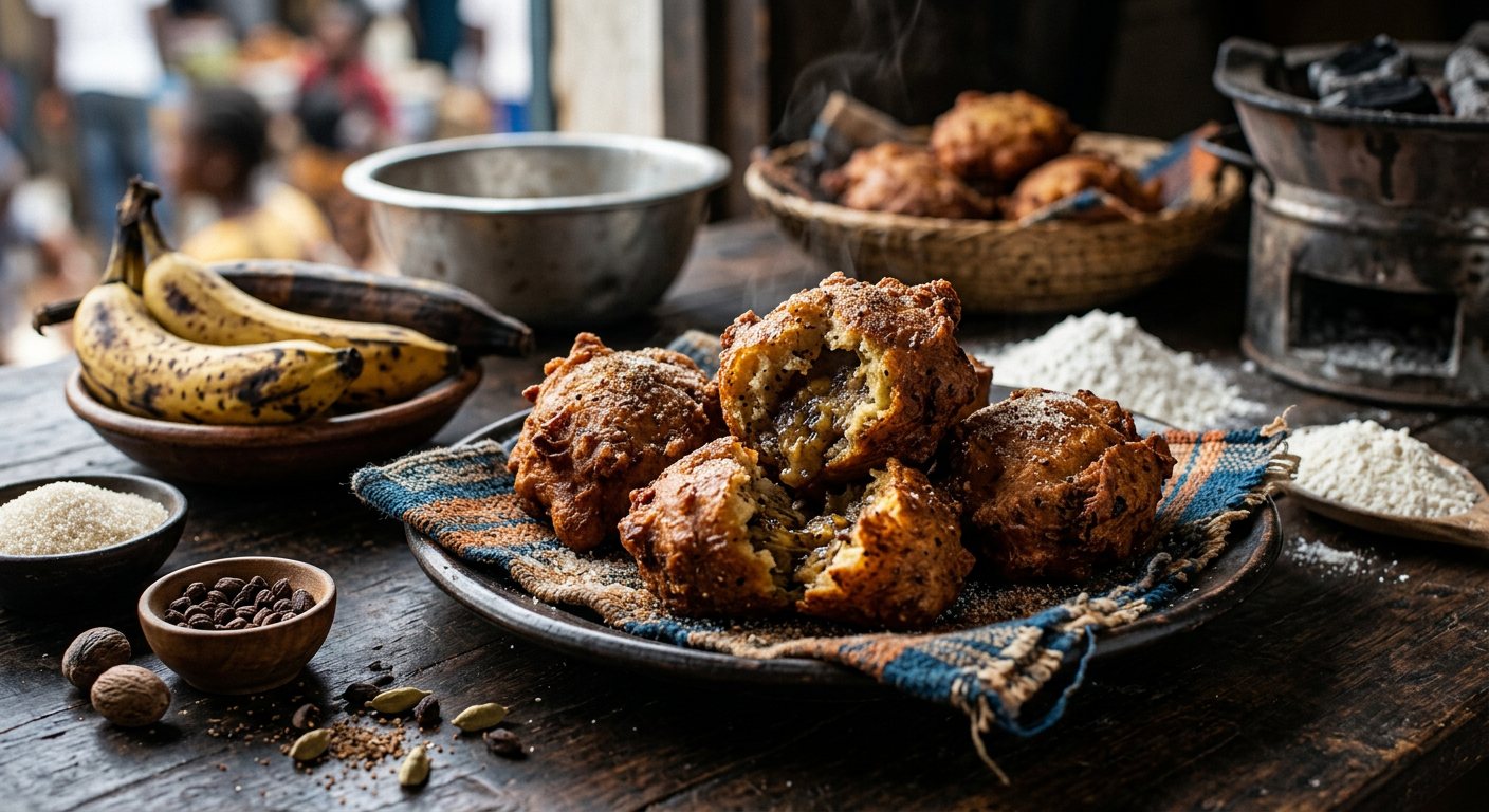 Bolo (Spiced Banana and Rice Flour Fritters) — Guinea