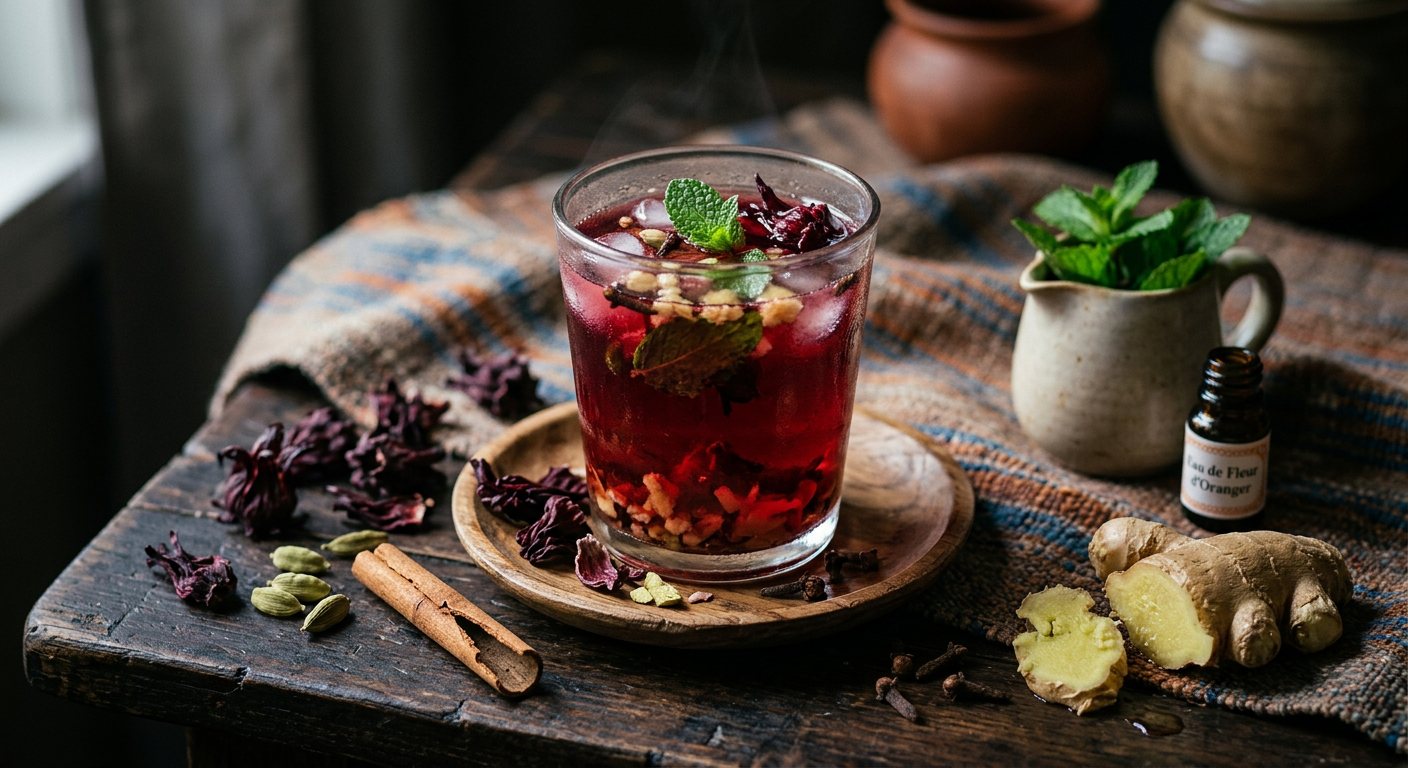 Jus de Karkadeh (Spiced Hibiscus and Mint Infusion) — Central African Republic
