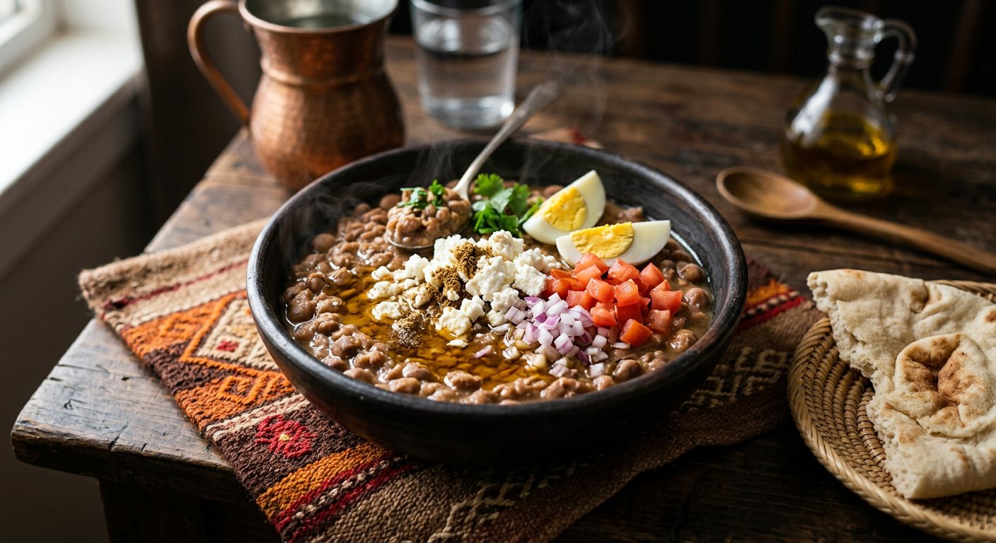 Ful Sudani (Sudanese Stewed Fava Beans with Sesame & Feta) — Sudan