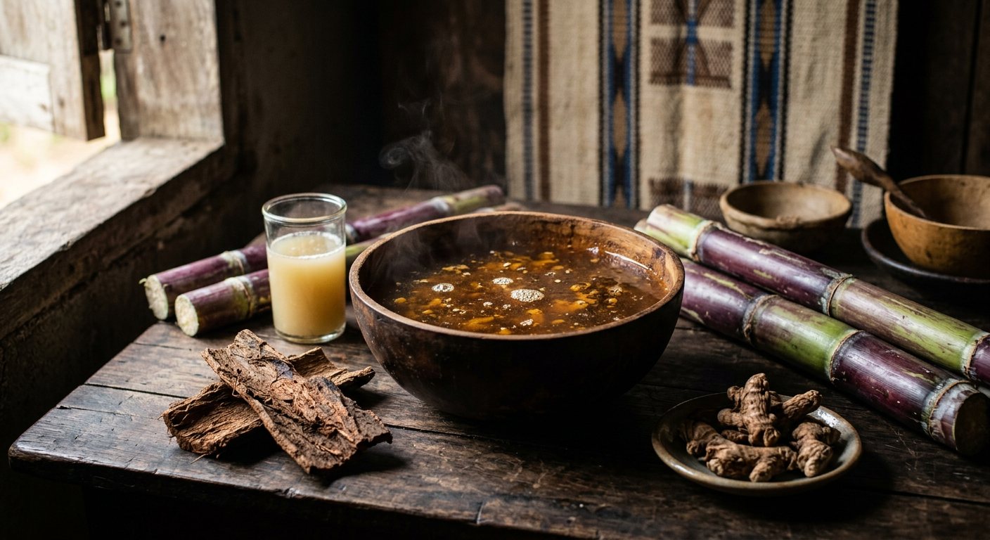 Malamba (Fermented Sugarcane Wine infused with Bitter Bark) — Gabon