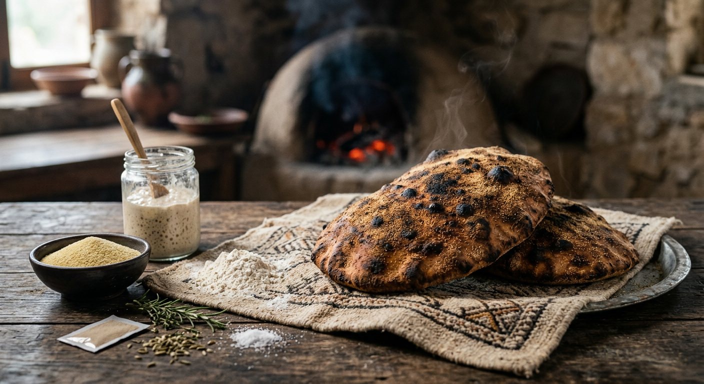 Khobz Tabouna (Clay-Oven Sourdough Bread) — Tunisia