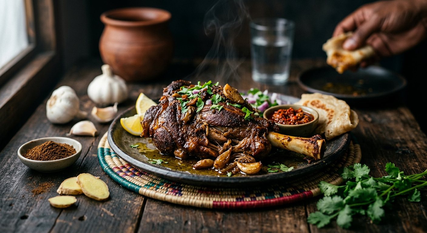 Hilib Ari Duban (Slow-Roasted Spiced Goat) — Djibouti