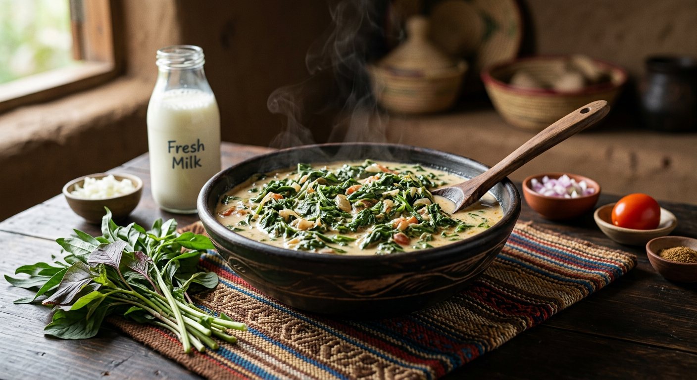 Mitoo (Stewed Slenderleaf Greens with Milk) — Kenya