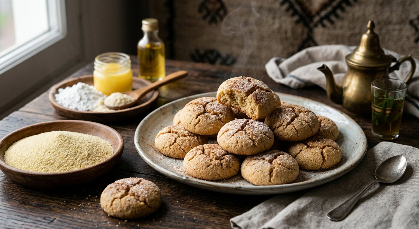 Ghoriba (Crumbly Semolina-Almond Shortbread Scented with Cinnamon) — Algeria
