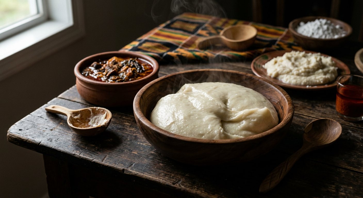 Foufou de Manioc (Pounded Cassava Starch Dumpling) — Gabon