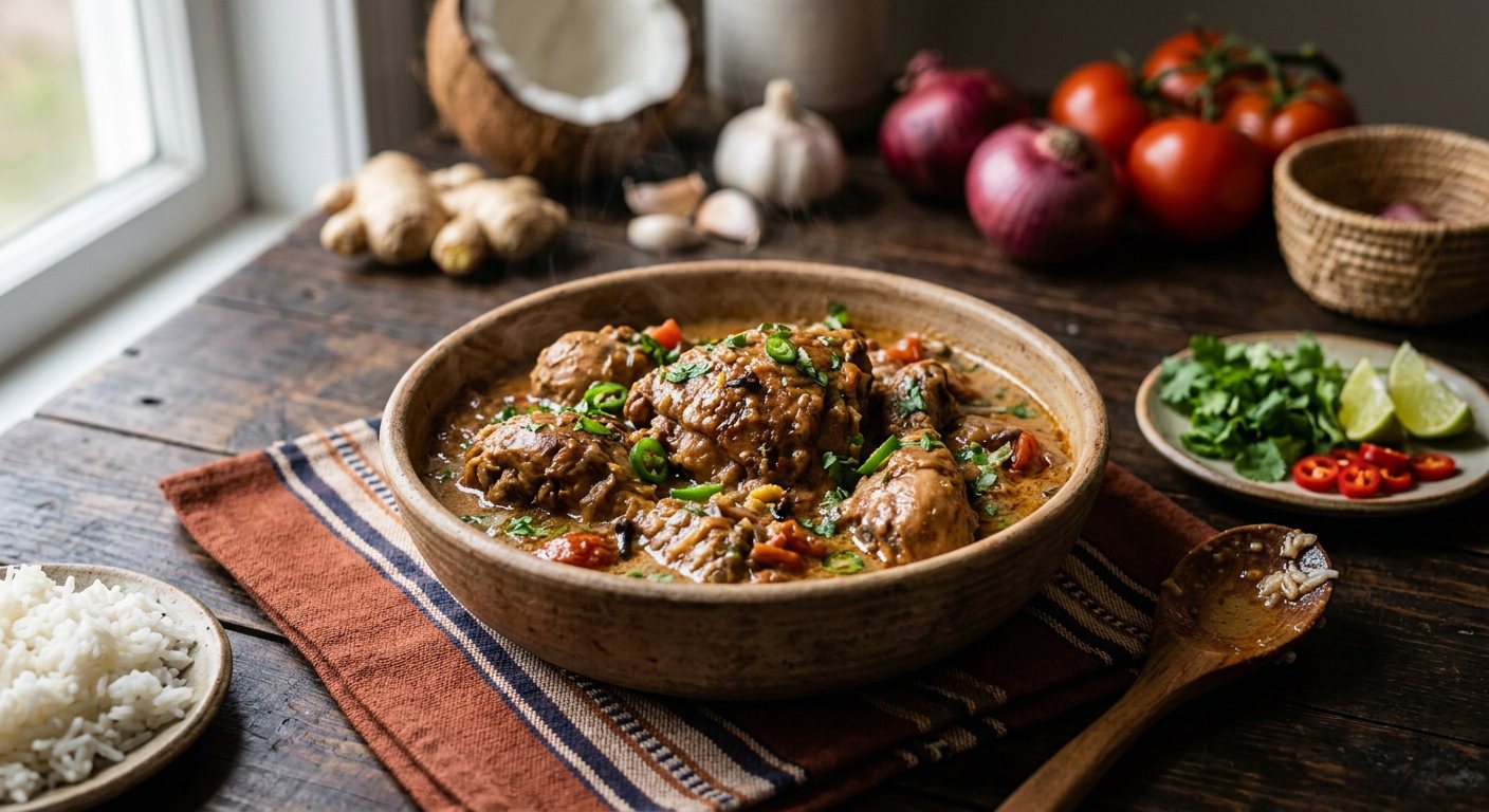 Akoho sy Voanio (Chicken braised in fresh coconut milk and ginger) — Madagascar