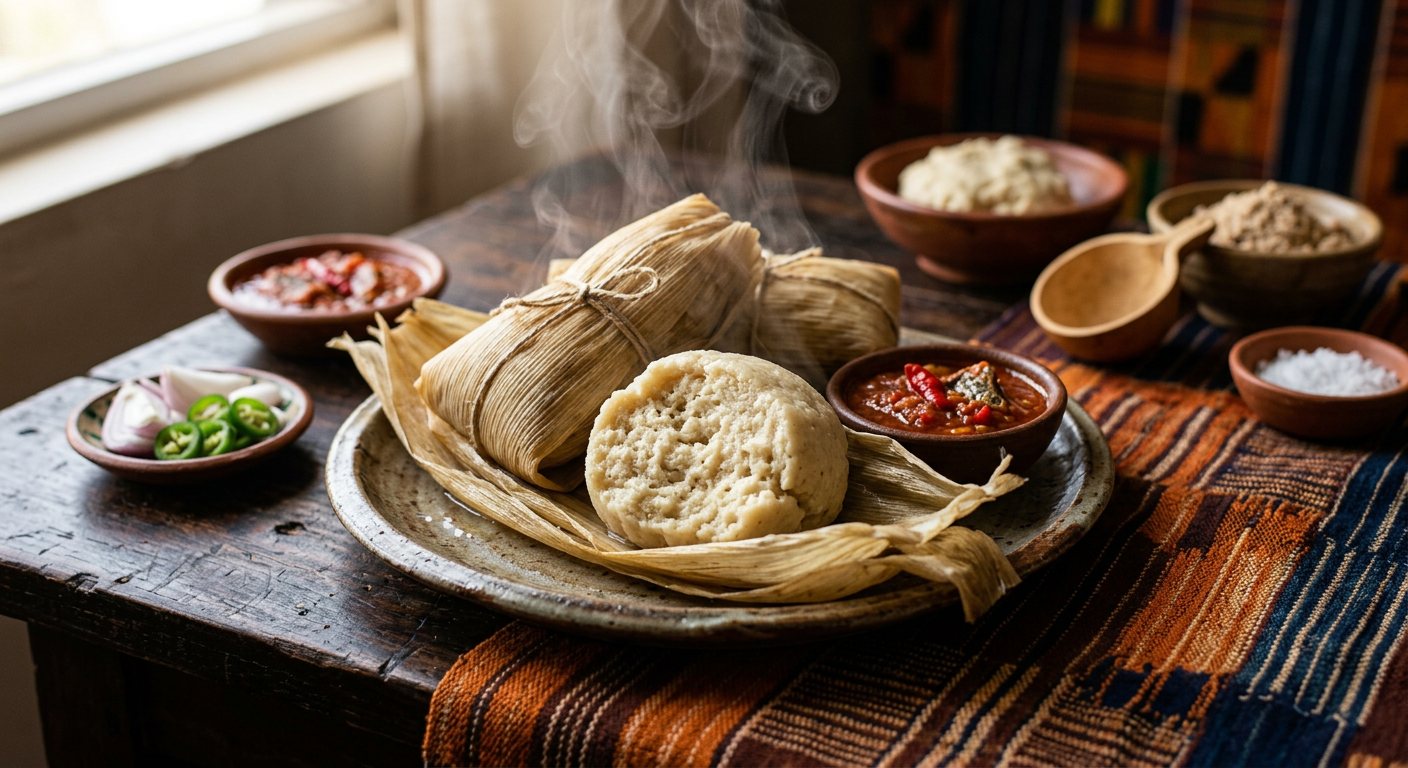 Kom (Fermented Steamed Cornmeal Balls) — Togo