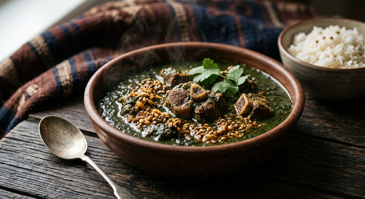 Mouloukhiya (Braised Jute Leaf Stew) — Chad