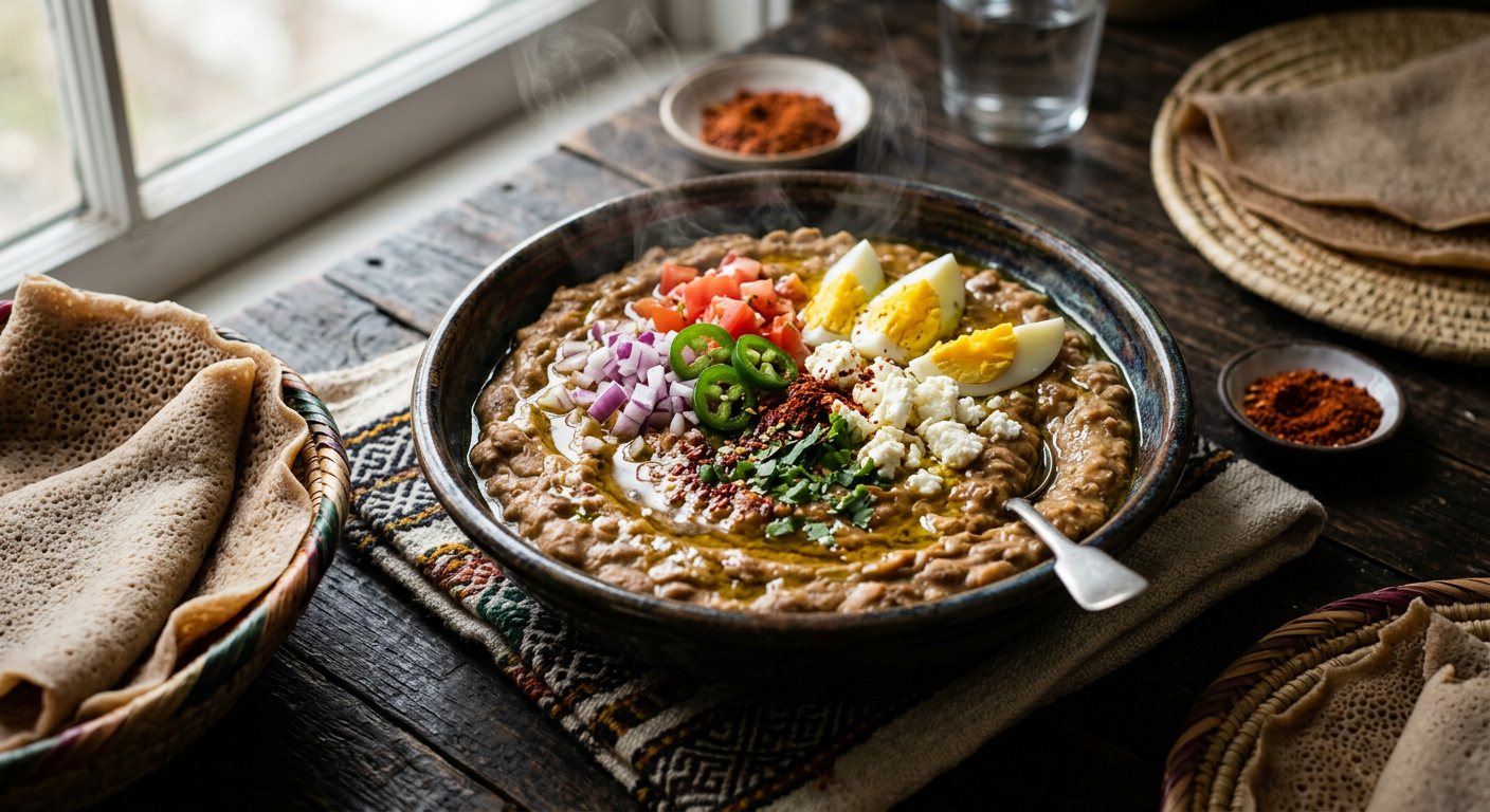 Shahan Ful (Mashed Spiced Fava Bean Bowl with Aromatics) — Eritrea