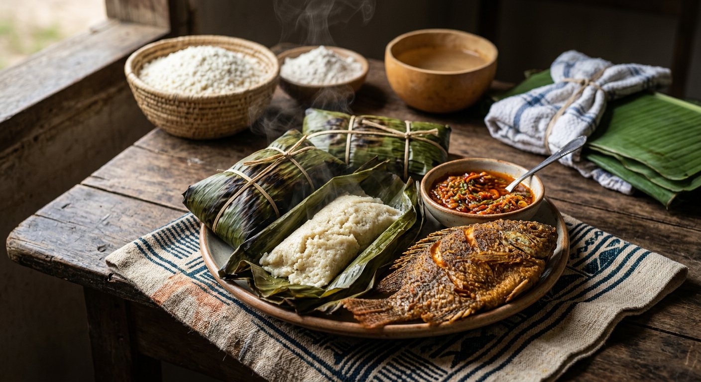 Blan Blan (Steamed Fermented Corn Meal Bundles) — Côte d'Ivoire