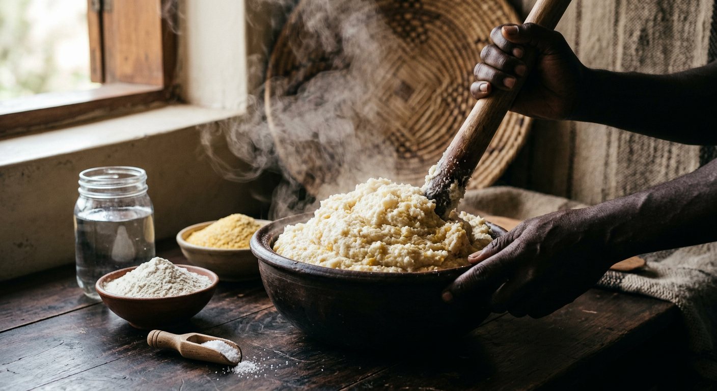 Kawunga (Maize Meal Stiff Porridge) — Rwanda