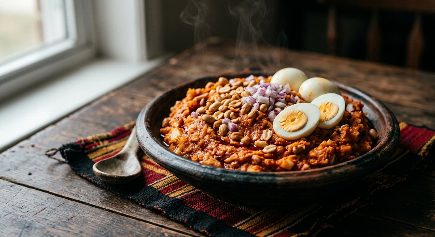Eto (Mashed Yam with Palm Oil and Boiled Eggs) — Ghana