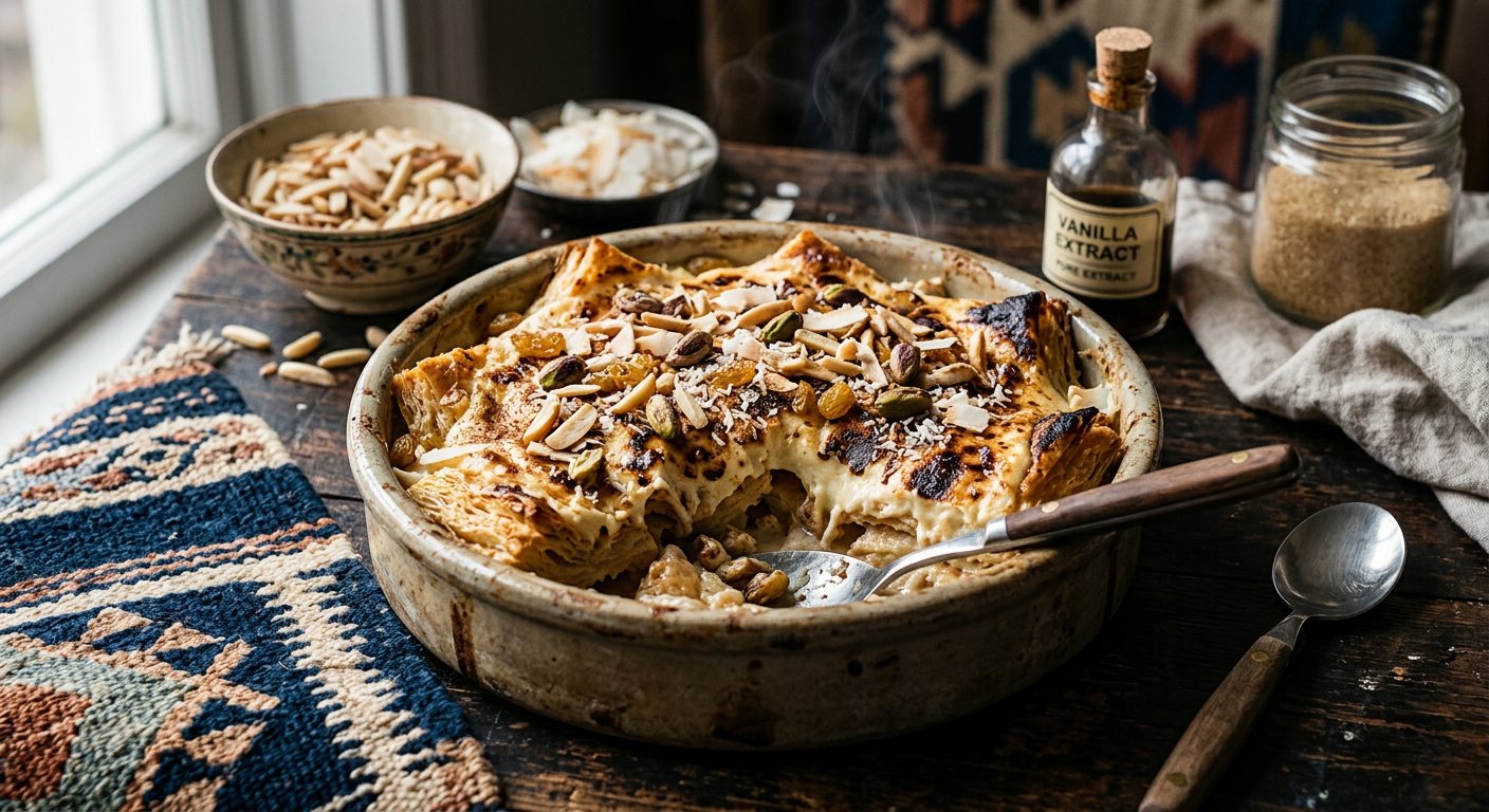 Om Ali (Egyptian Bread Pudding with Cream and Nuts) — Egypt