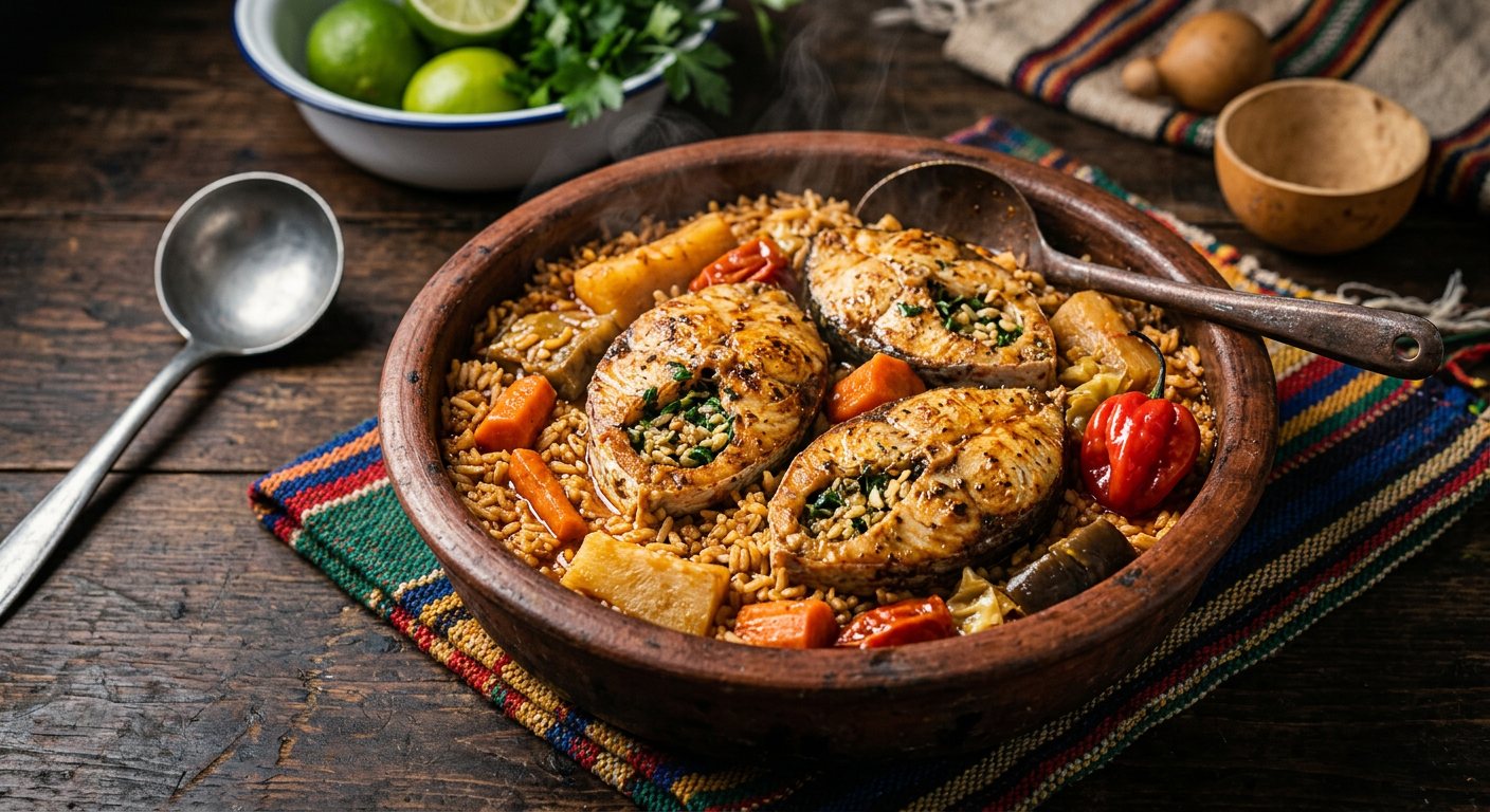 Benachin (One-Pot Spiced Rice with Fish and Vegetables) — Gambia