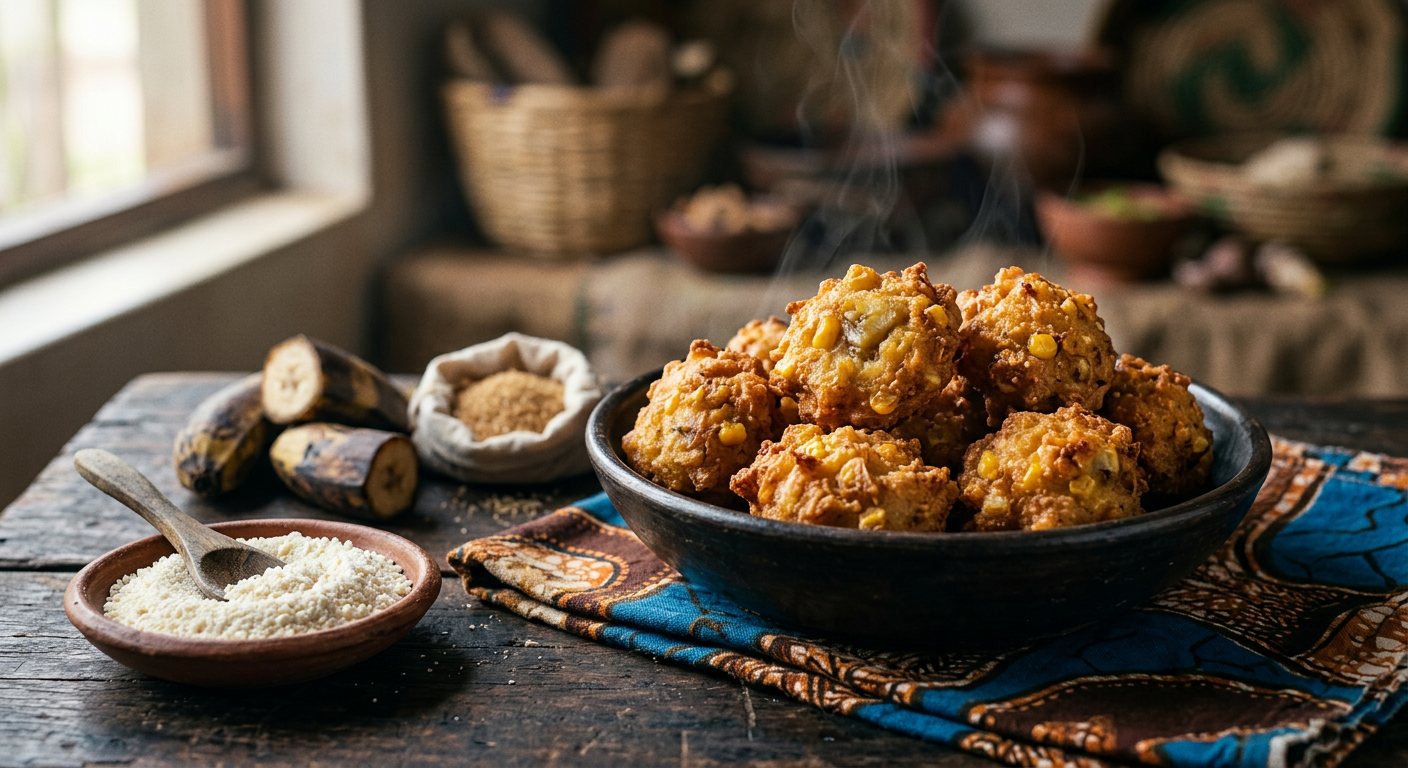 Zitumbuwa (Fried Banana and Corn Fritters) — Malawi