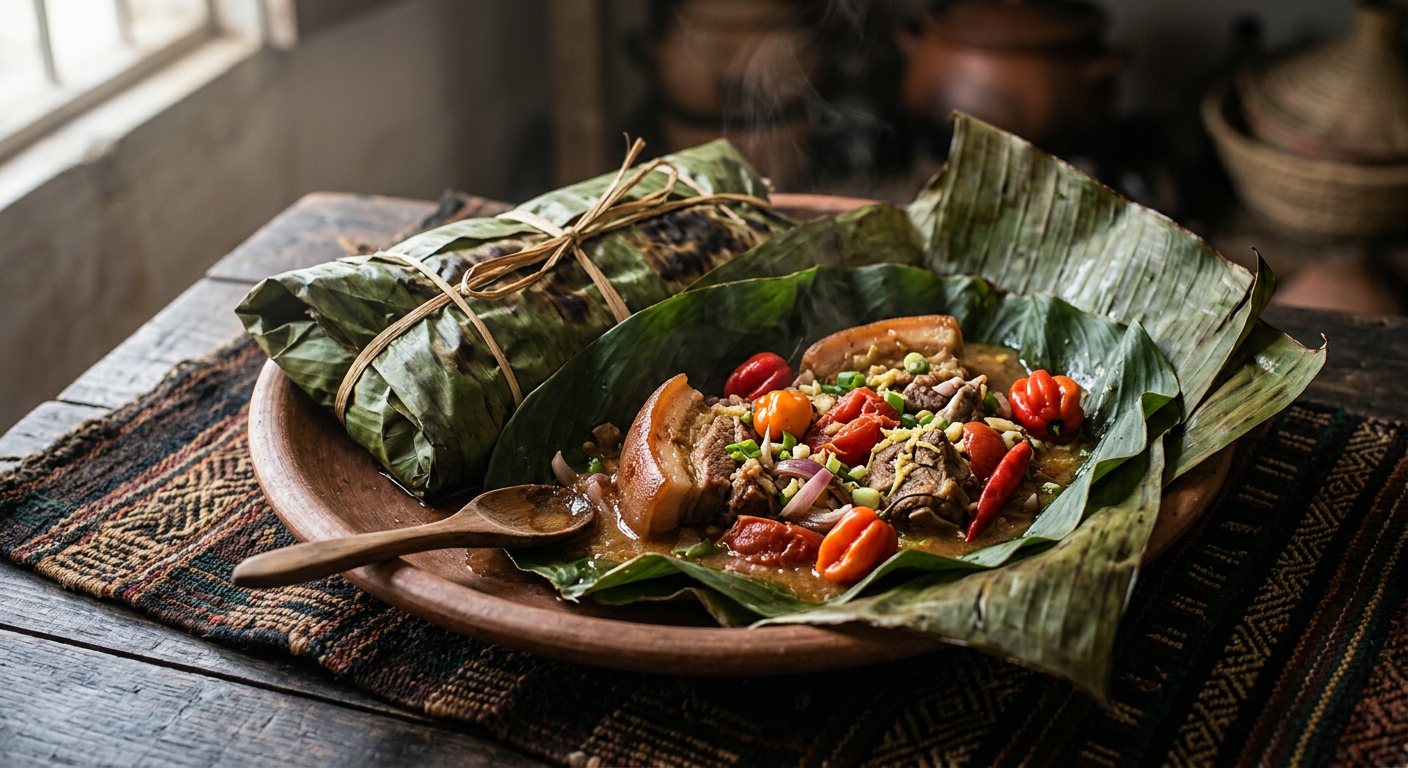Liboké ya Ngulu (Spiced Pork Steamed in Banana and Marantaceae Leaves) — Republic of the Congo