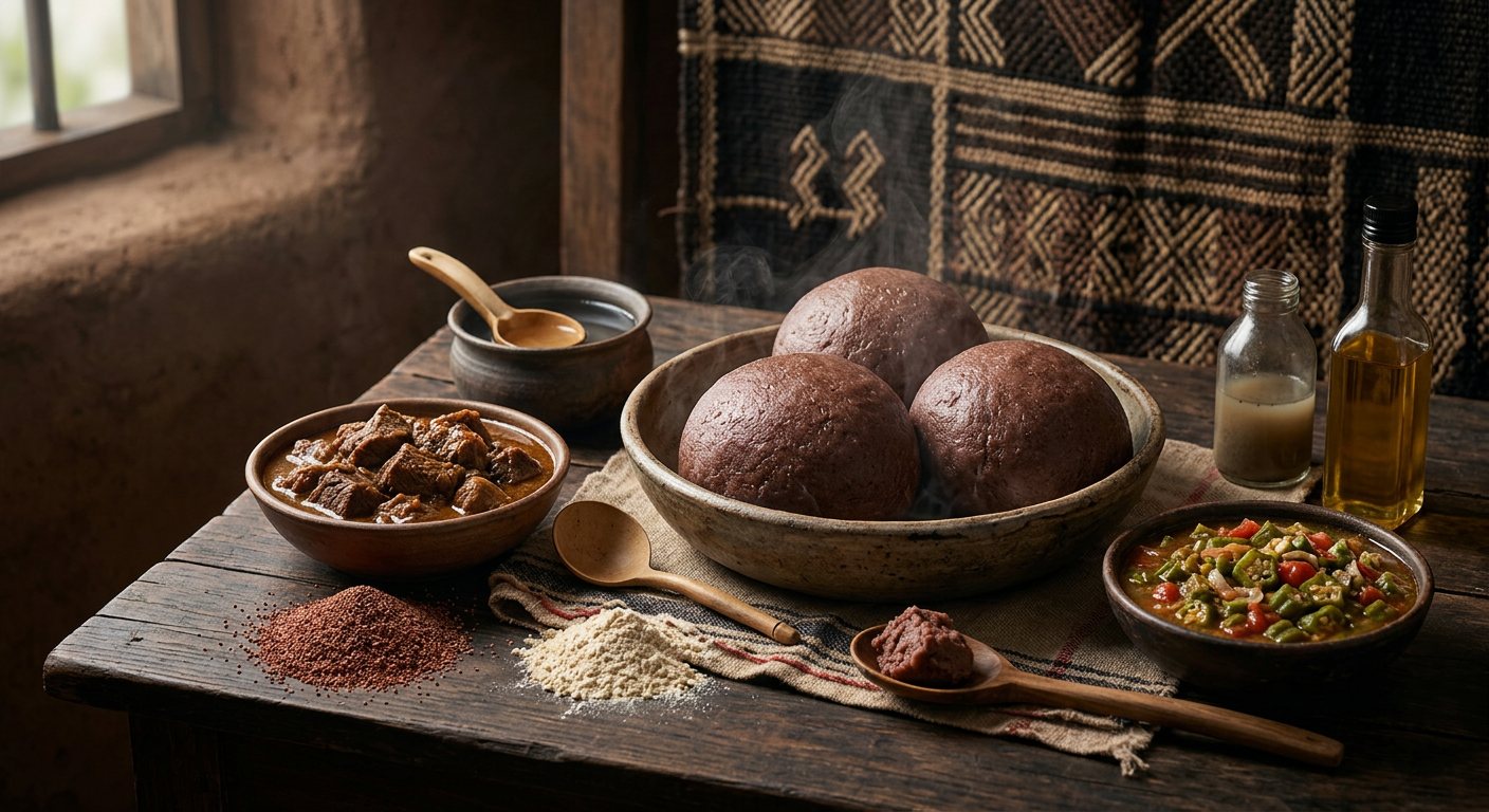 Boule de Sorgho (Steamed Stiff Sorghum Dumpling) — Central African Republic