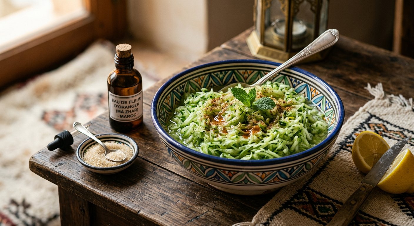 Khyar bil Ma Zhar (Grated Cucumber Salad with Orange Blossom Water) — Morocco