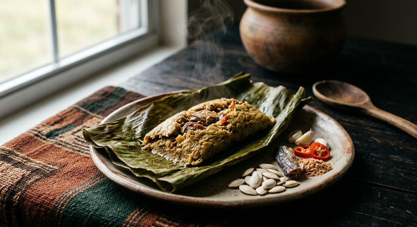 Bikanda (Steamed Ground Squash Seed Cakes) — Equatorial Guinea