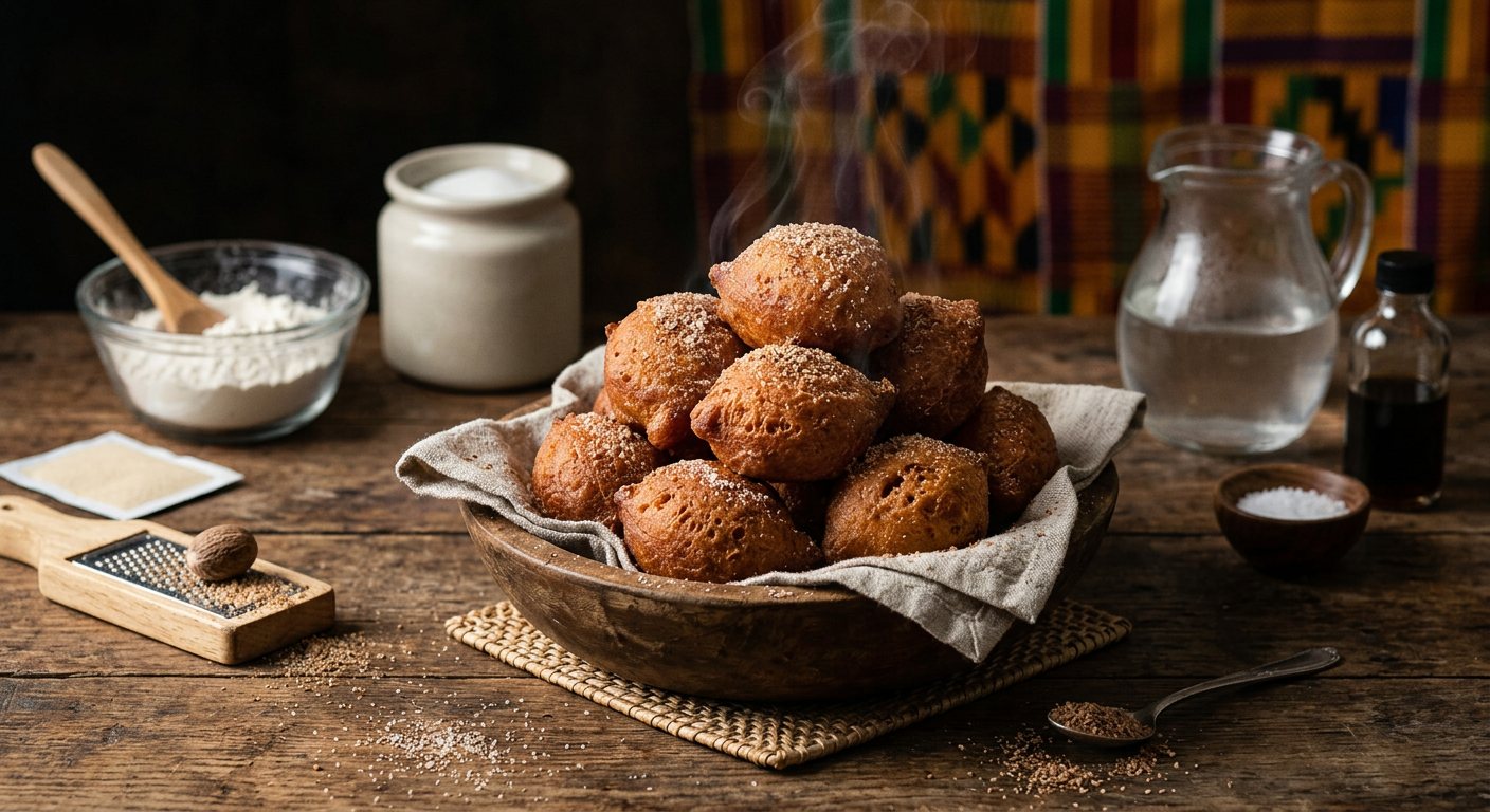 Bofrot (Nutmeg-Spiced Yeast Doughnuts) — Ghana