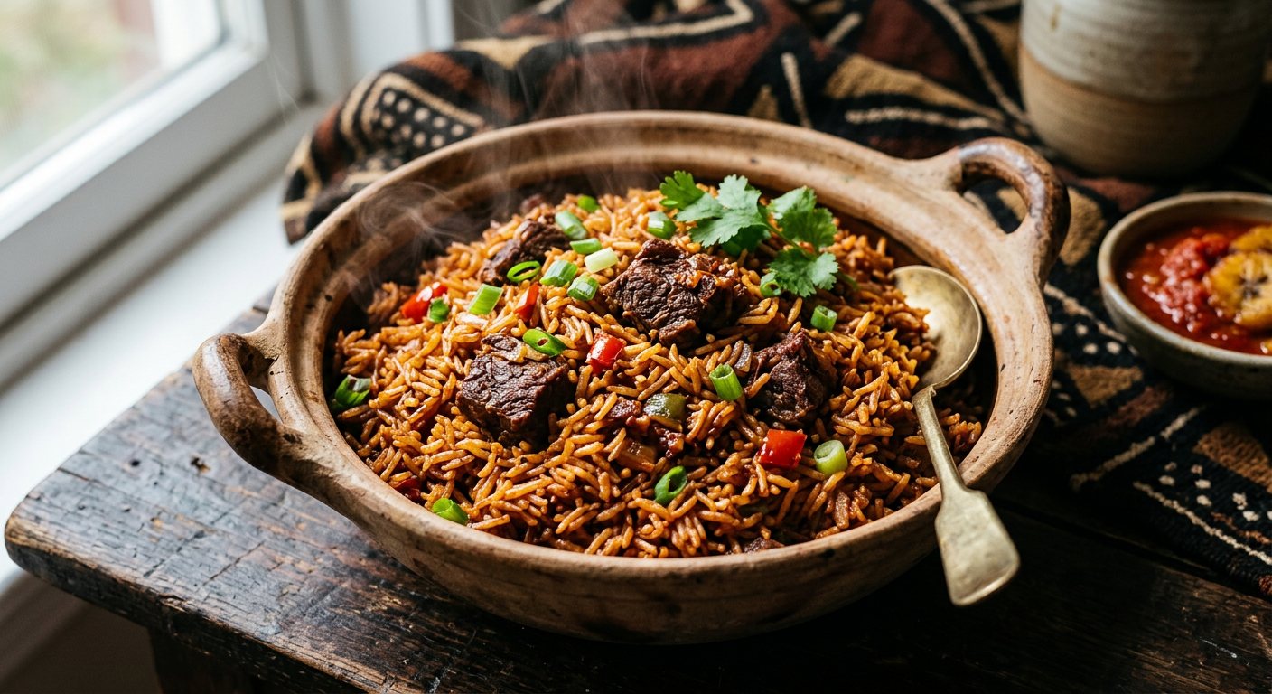 Loso ya Bulayi (Congolese Seasoned Jollof-Style Rice) — DR Congo