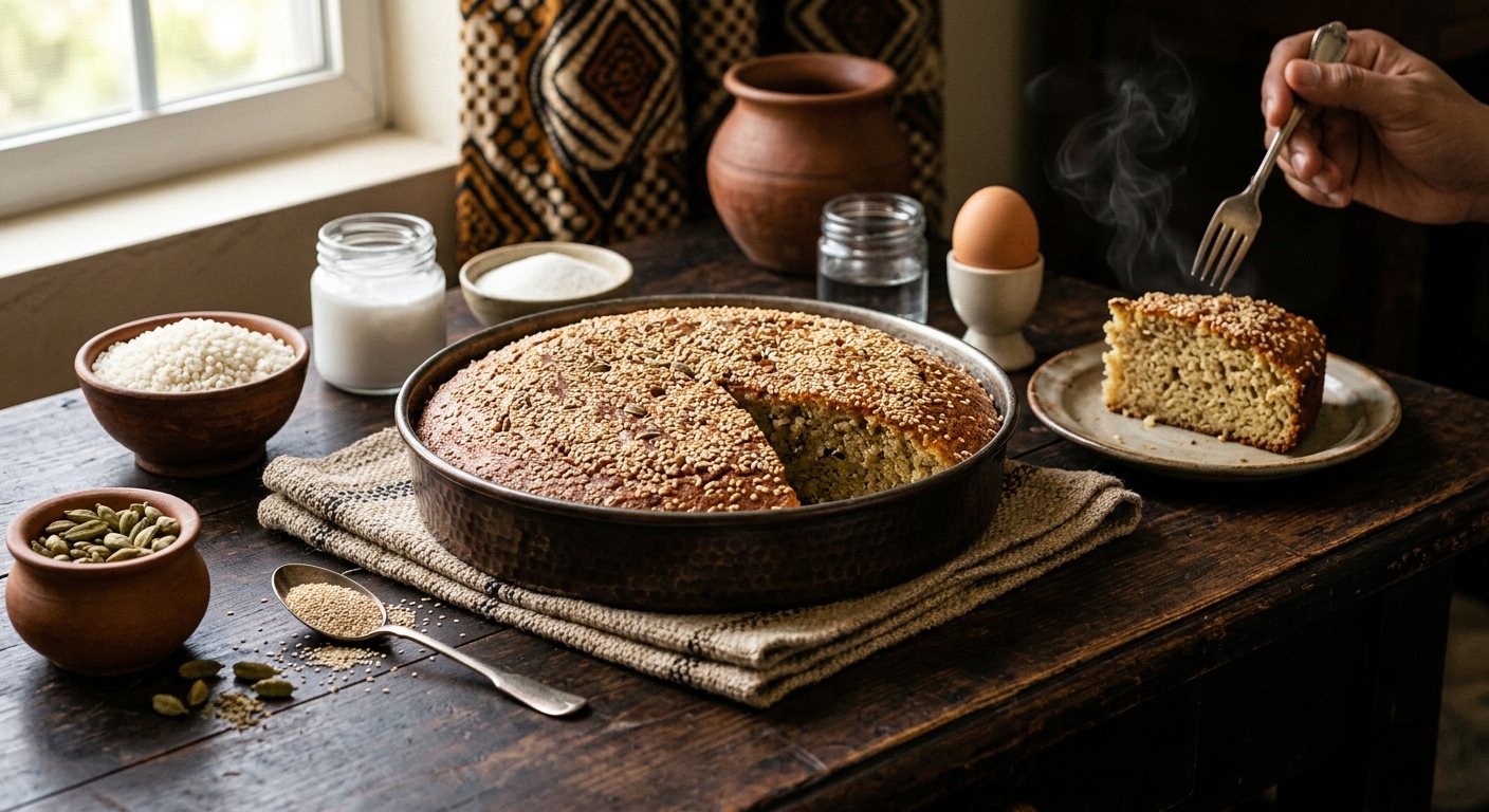 Mkatra ya Siniya (Cardamom Sweet Rice Cake) — Comoros