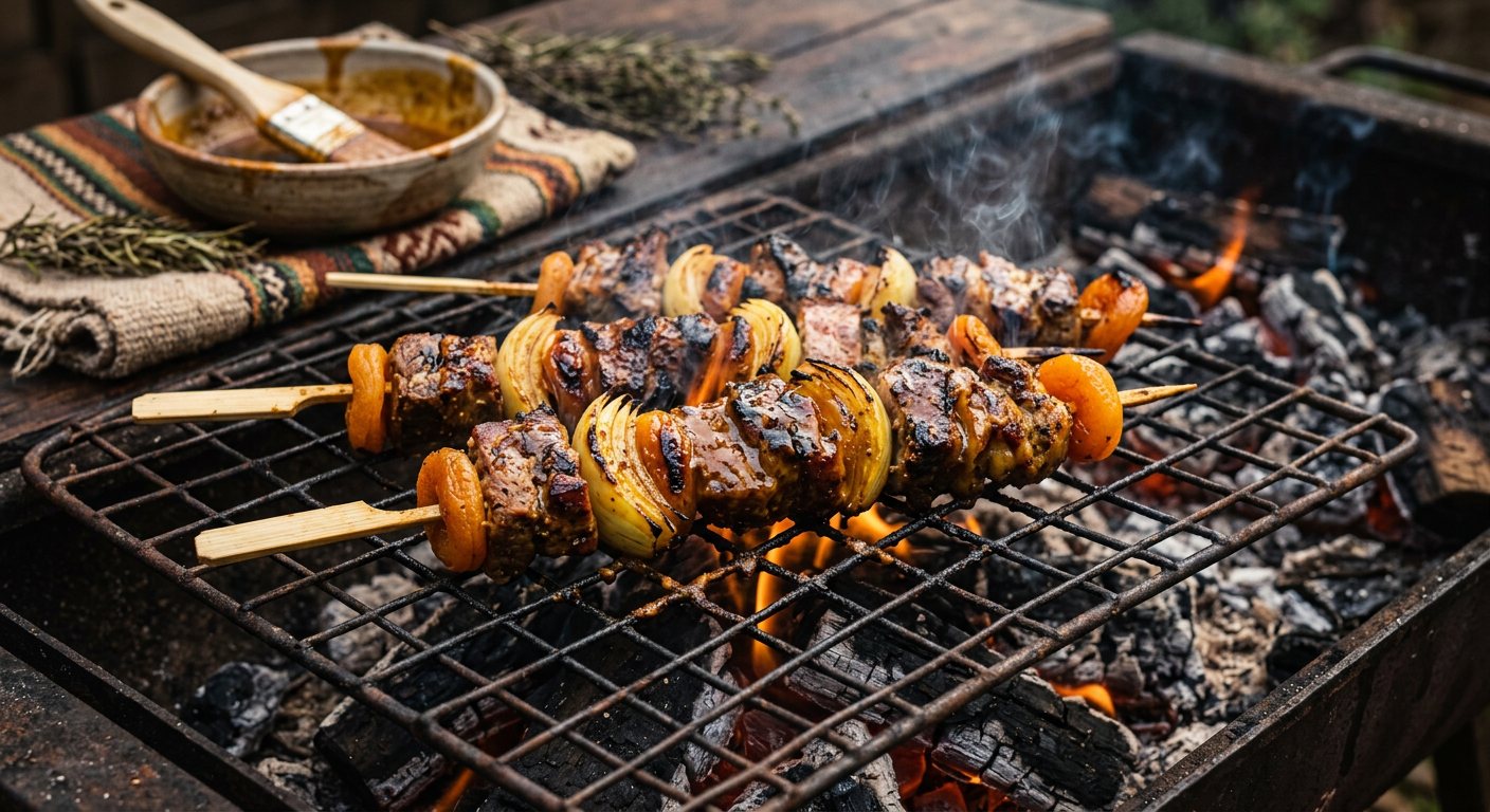 Sosaties (Curry-Marinated Apricot Meat Skewers) — South Africa