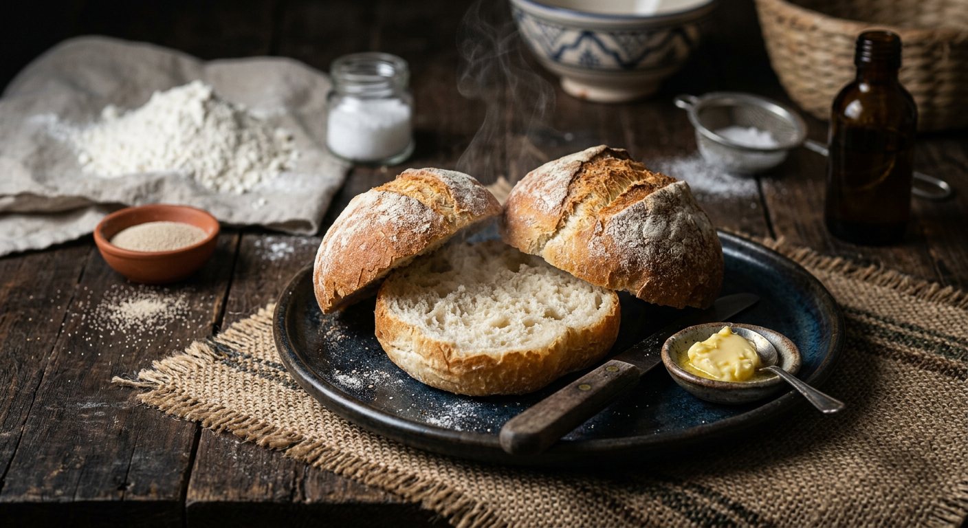 Pain Maison (Traditional Round Split-Top Bread Rolls) — Mauritius