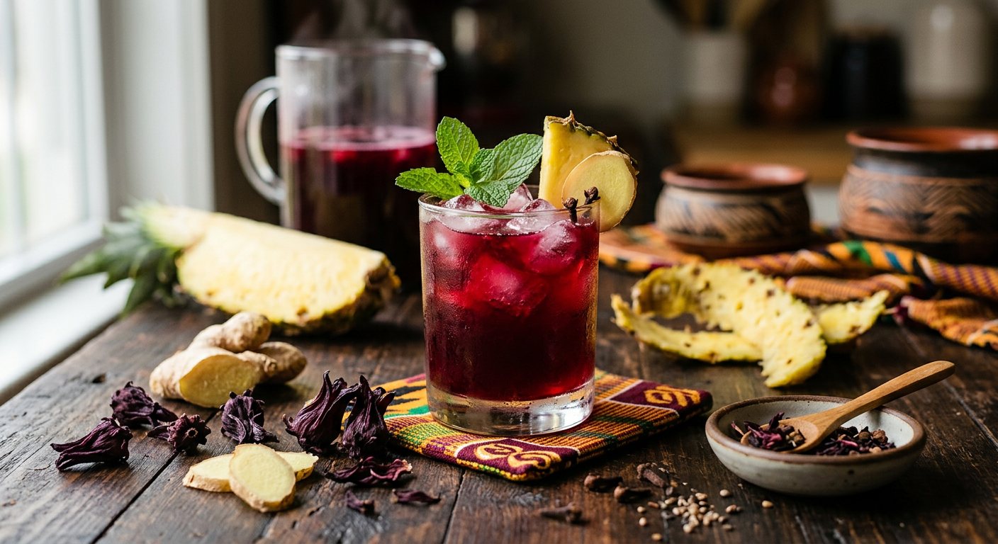 Sobolo (Spiced Hibiscus Flower Drink with Ginger and Cloves) — Ghana
