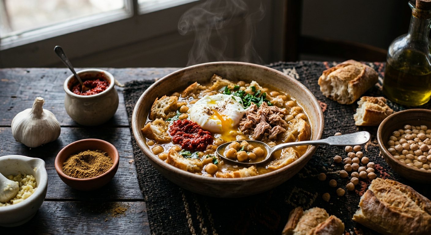 Lablabi (Tunisian Spiced Chickpea and Bread Soup) — Tunisia