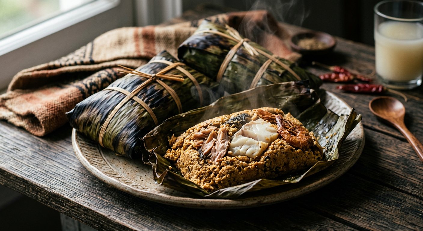 Mbappé (Crushed Egusi and Fish Bundle) — Cameroon