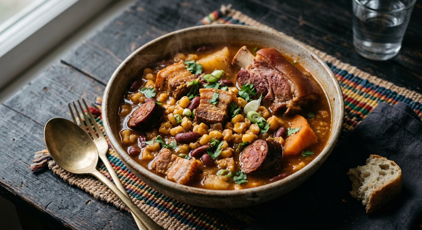 Cachupa Angolana (Slow-Cooked Corn, Bean, and Pork Stew) — Angola
