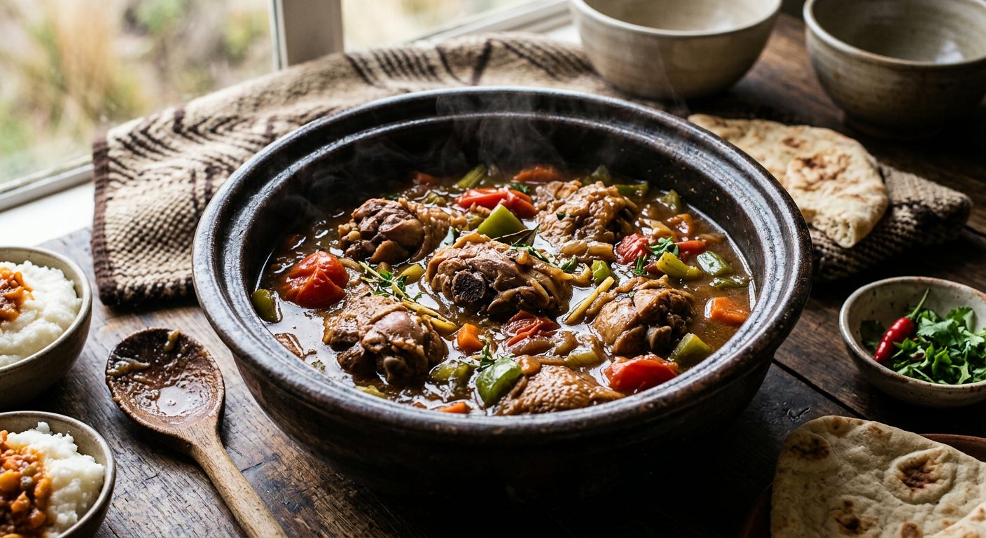 Sechu sa Khoho ea Sesotho (Free-Range Hardbody Chicken Stew) — Lesotho