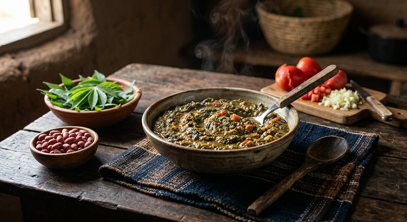 Katapa (Pounded Cassava Leaf Relish) — Zambia