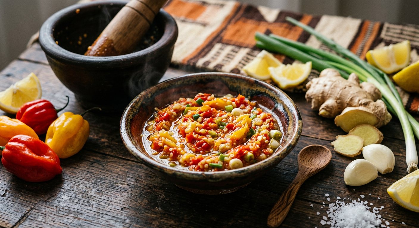 Piment Pilé au Citron et Gingembre (Crushed Habanero, Lemon, and Ginger Relish) — Gabon