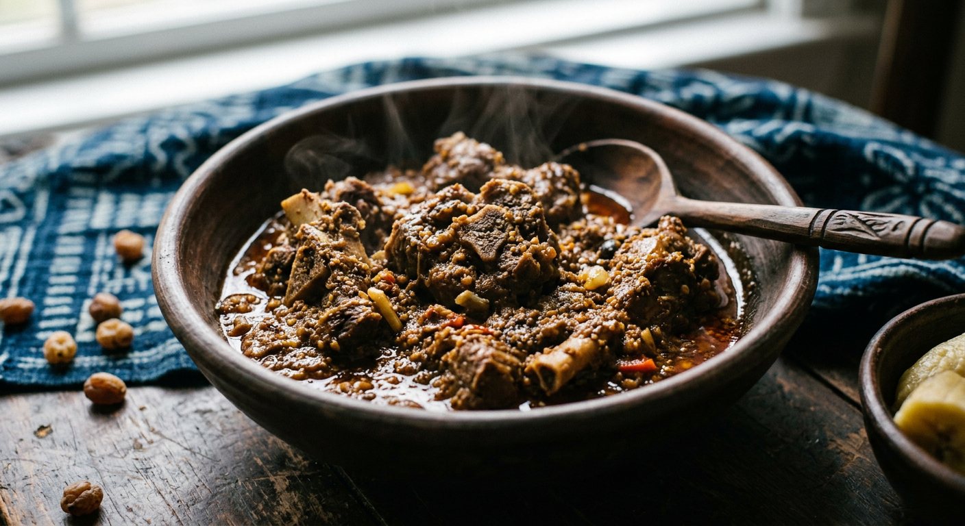 Nyama ti Gbako (Braised Bushmeat in Wild Seed Broth) — Central African Republic