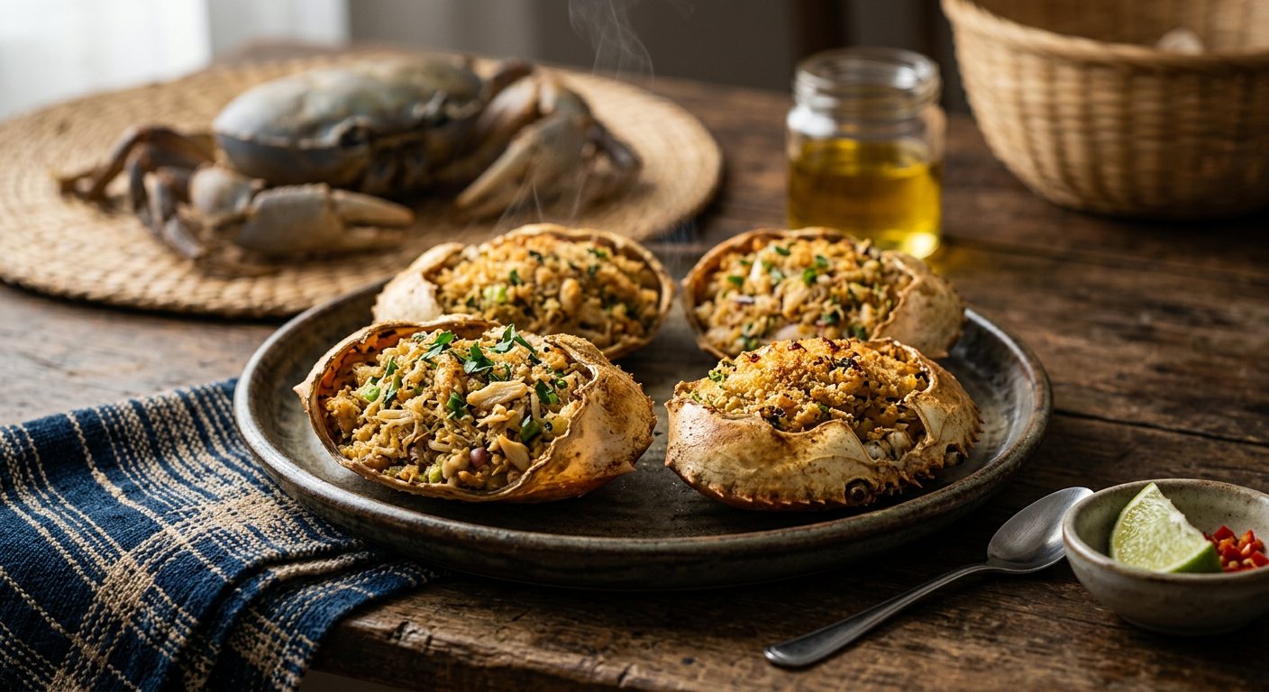 Crabes Farcis (Spiced Stuffed Land Crabs) — Gabon