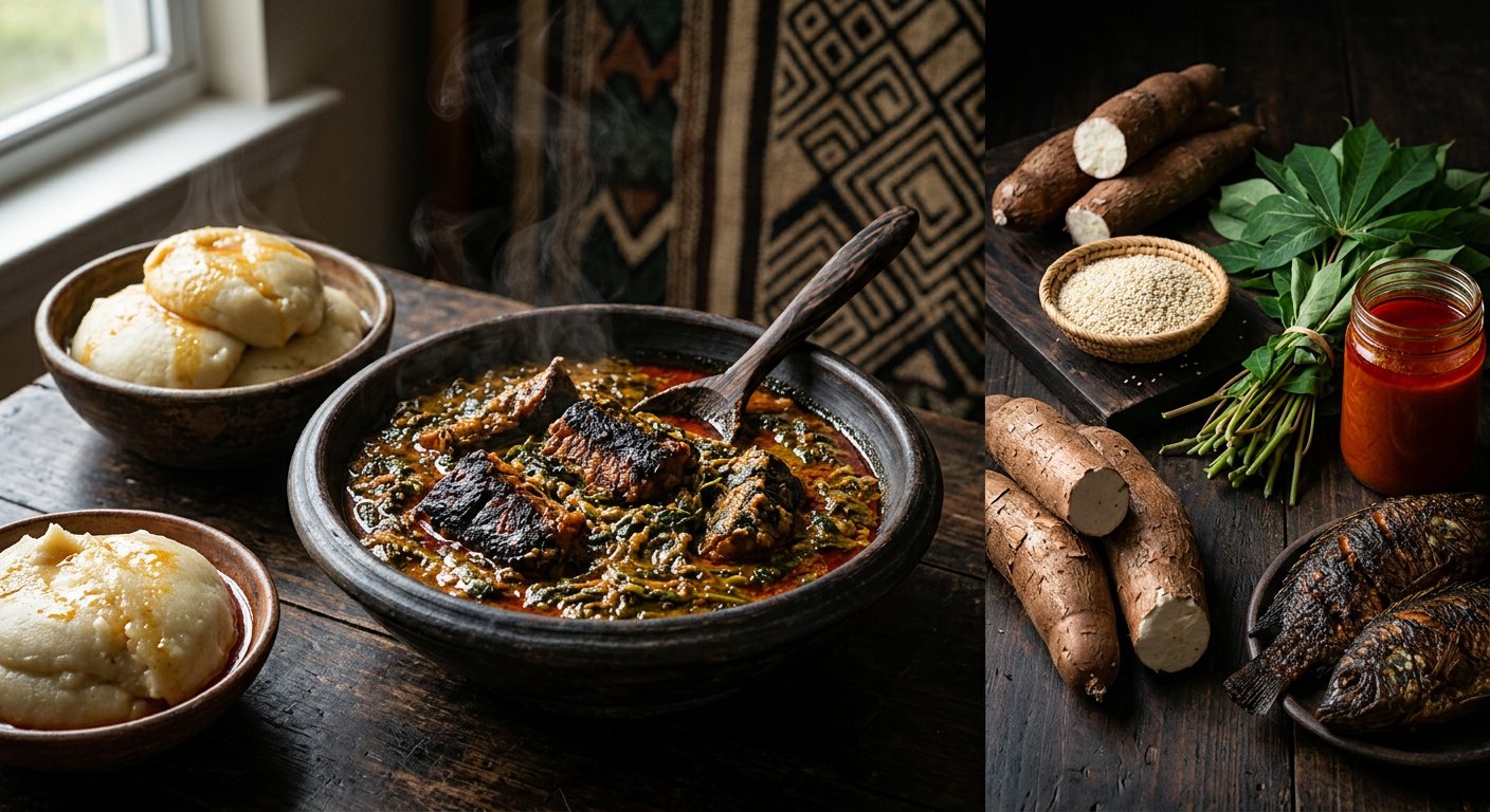 Duluka (Pounded Cassava and Ground Sesame Stew) — South Sudan
