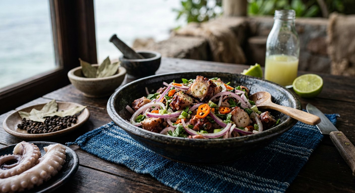 Salad Zourit (Octopus and Onion Salad with Lime) — Seychelles