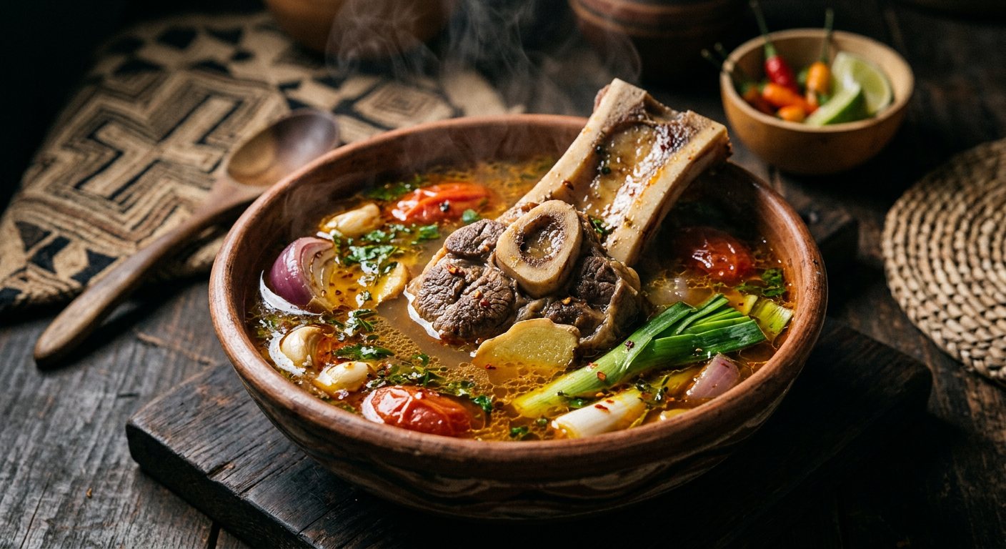 Supu ya Ngombe (Congolese Spiced Beef Bone Broth) — DR Congo