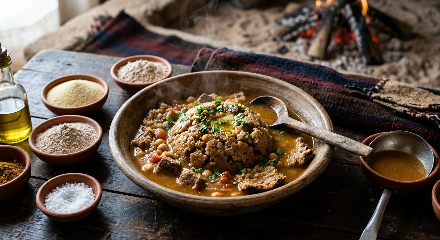 Taguella (Ash-Baked Desert Hearth Bread) — Algeria