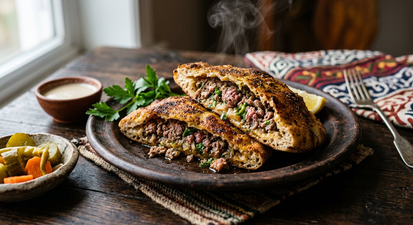 Hawawshi (Spiced Minced Meat-Stuffed Baked Bread) — Egypt