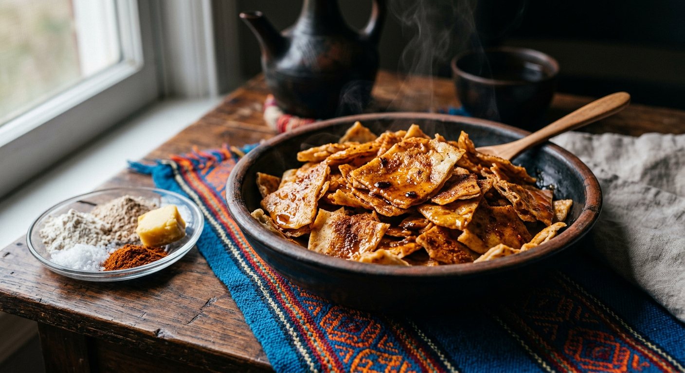 Chechebsa (Torn Flatbread Tossed in Spiced Butter and Berbere) — Ethiopia