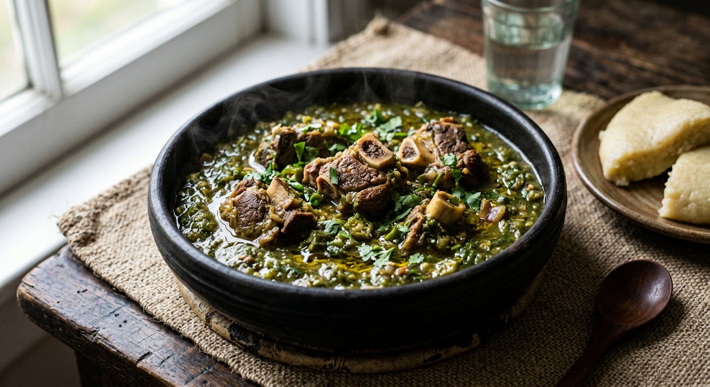 Bamia Khadra (Fresh Okra and Goat Meat Stew) — South Sudan