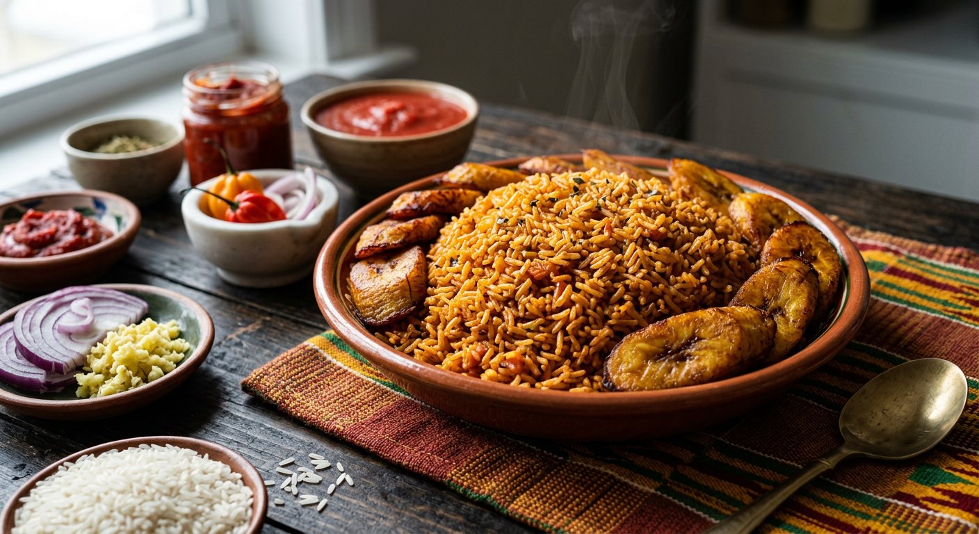 Ghana Jollof Rice (Spicy Tomato Braised Jasmine Rice) — Ghana