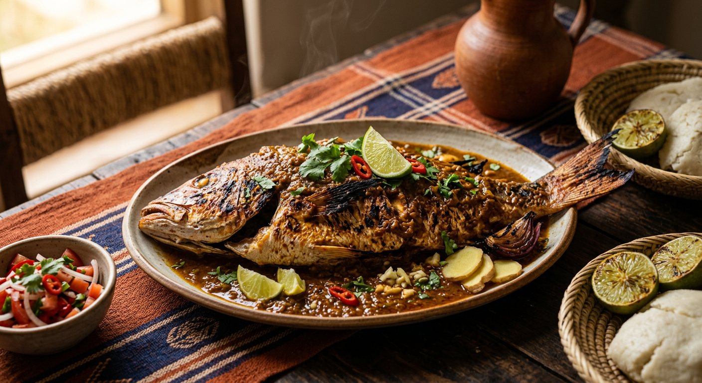 Samaki wa Kupaka (Charcoal-Grilled Fish in Spiced Coconut Sauce) — Kenya