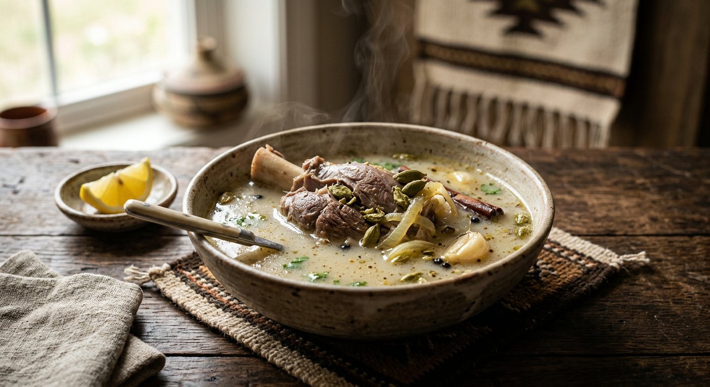 Shorba Bayda (Cardamom-Spiced Bone Broth Soup) — Sudan