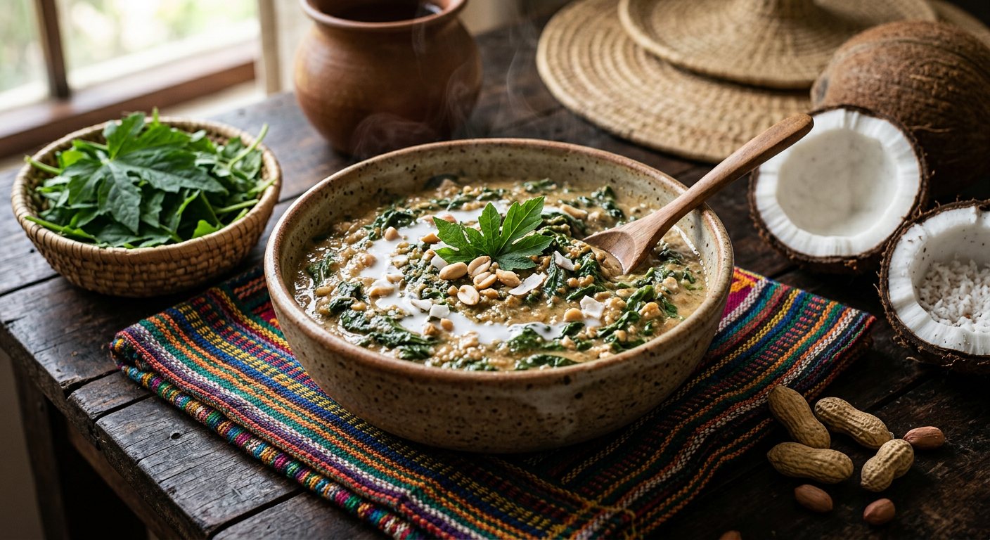Kakana (Bitter Melon Leaves Stewed with Peanut Sauce) — Mozambique