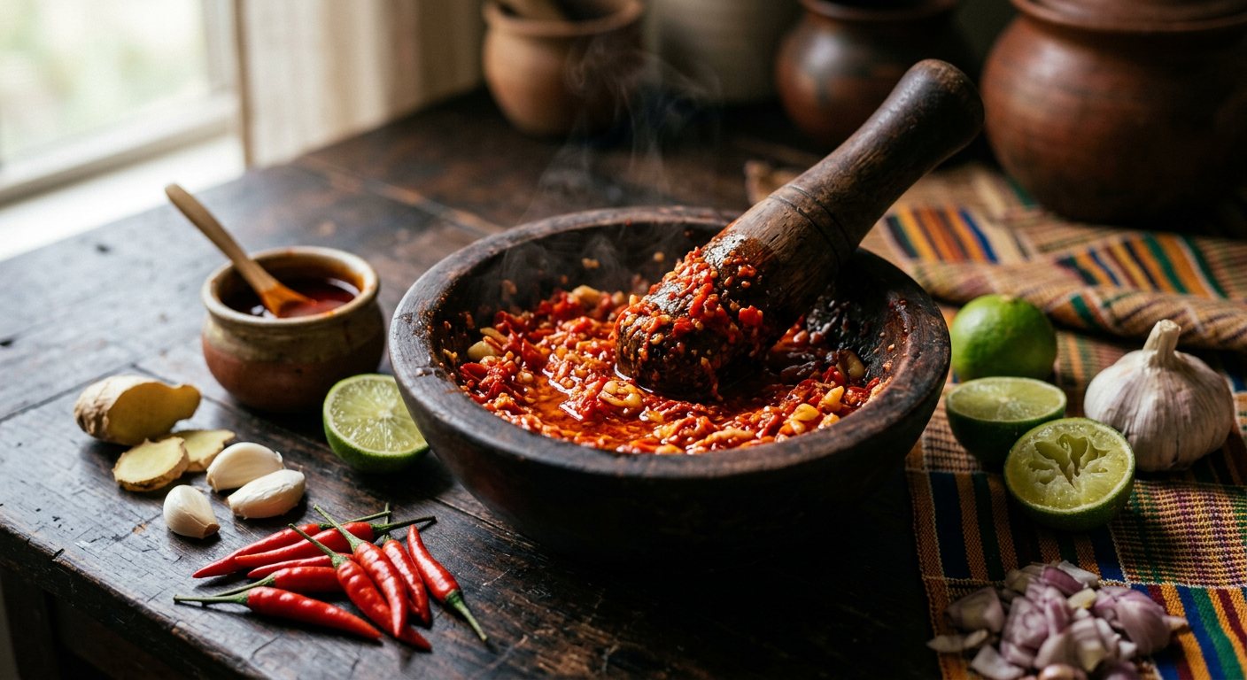 Piment Pili-Pili Pilé (Pounded Bird's Eye Chili and Garlic Relish) — Central African Republic