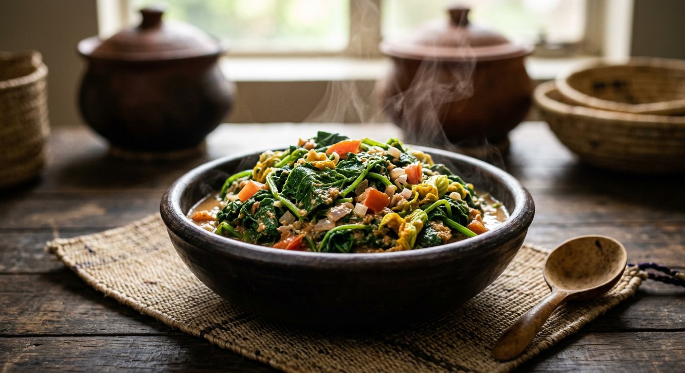 Emisusa (Gently Steamed Fresh Pumpkin Greens) — Uganda